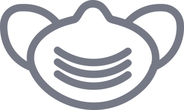 Black and white face mask icon symbol vector illustration in minimal simple style graphic design element for modern artwork clean outline sketch flat pictogram abstract template contour editable isolated digital png format for web ui