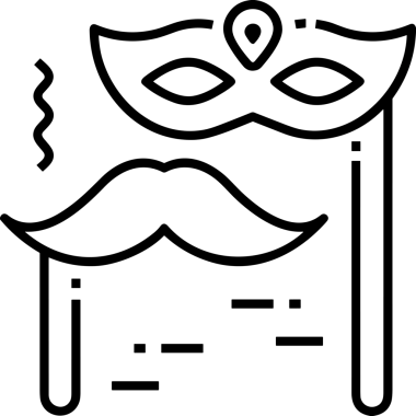 Black and white face mask icon symbol vector illustration in minimal simple style graphic design element for modern artwork clean outline sketch flat pictogram abstract template contour editable isolated digital png format for web ui