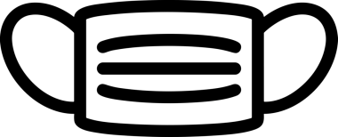 Black and white face mask icon symbol vector illustration in minimal simple style graphic design element for modern artwork clean outline sketch flat pictogram abstract template contour editable isolated digital png format for web ui