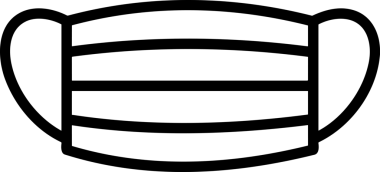 Black and white face mask icon symbol vector illustration in minimal simple style graphic design element for modern artwork clean outline sketch flat pictogram abstract template contour editable isolated digital png format for web ui