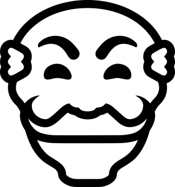 Black and white face mask icon symbol vector illustration in minimal simple style graphic design element for modern artwork clean outline sketch flat pictogram abstract template contour editable isolated digital png format for web ui