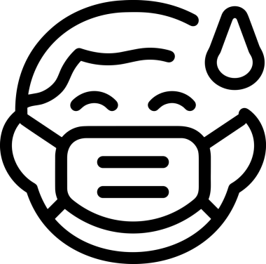 Black and white face mask icon symbol vector illustration in minimal simple style graphic design element for modern artwork clean outline sketch flat pictogram abstract template contour editable isolated digital png format for web ui