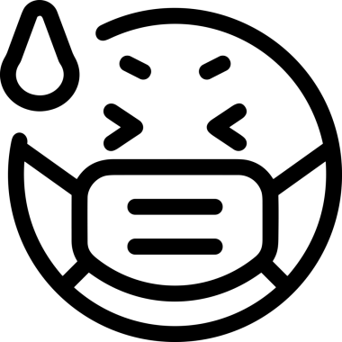 Black and white face mask icon symbol vector illustration in minimal simple style graphic design element for modern artwork clean outline sketch flat pictogram abstract template contour editable isolated digital png format for web ui