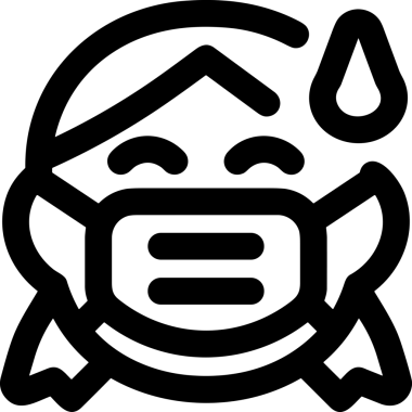 Black and white face mask icon symbol vector illustration in minimal simple style graphic design element for modern artwork clean outline sketch flat pictogram abstract template contour editable isolated digital png format for web ui