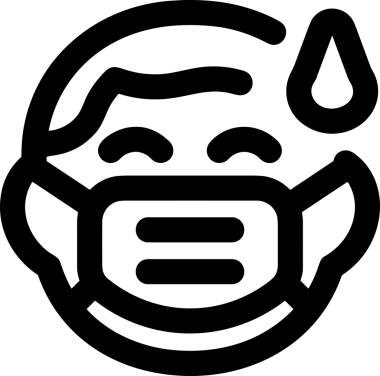 Black and white face mask icon symbol vector illustration in minimal simple style graphic design element for modern artwork clean outline sketch flat pictogram abstract template contour editable isolated digital png format for web ui