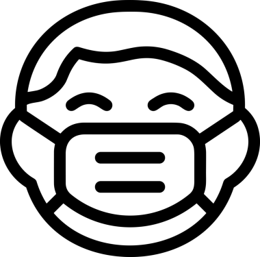 Black and white face mask icon symbol vector illustration in minimal simple style graphic design element for modern artwork clean outline sketch flat pictogram abstract template contour editable isolated digital png format for web ui