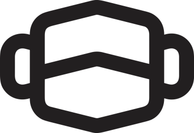 Black and white face mask icon symbol vector illustration in minimal simple style graphic design element for modern artwork clean outline sketch flat pictogram abstract template contour editable isolated digital png format for web ui