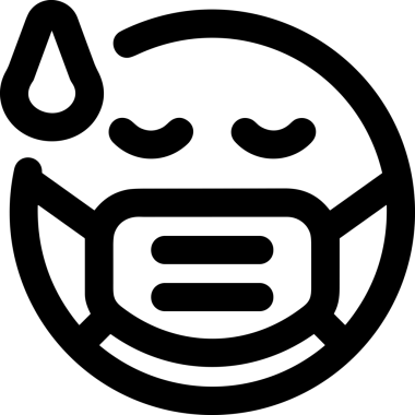 Black and white face mask icon symbol vector illustration in minimal simple style graphic design element for modern artwork clean outline sketch flat pictogram abstract template contour editable isolated digital png format for web ui