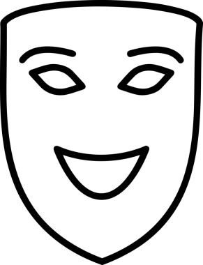 Black and white face mask icon symbol vector illustration in minimal simple style graphic design element for modern artwork clean outline sketch flat pictogram abstract template contour editable isolated digital png format for web ui