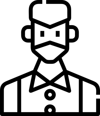 Black and white face mask icon symbol vector illustration in minimal simple style graphic design element for modern artwork clean outline sketch flat pictogram abstract template contour editable isolated digital png format for web ui