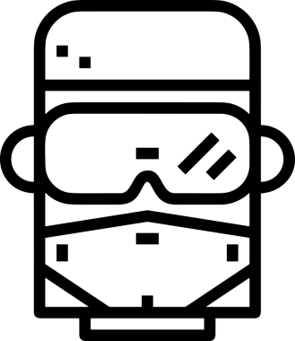 Black and white face mask icon symbol vector illustration in minimal simple style graphic design element for modern artwork clean outline sketch flat pictogram abstract template contour editable isolated digital png format for web ui