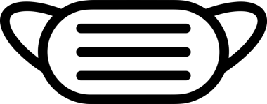 Black and white face mask icon symbol vector illustration in minimal simple style graphic design element for modern artwork clean outline sketch flat pictogram abstract template contour editable isolated digital png format for web ui