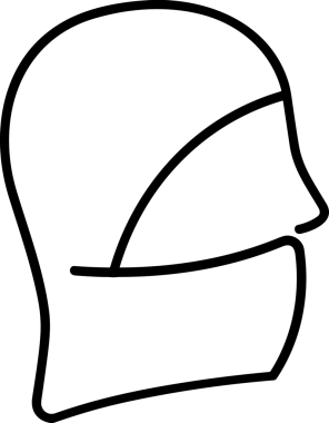 Black and white face mask icon symbol vector illustration in minimal simple style graphic design element for modern artwork clean outline sketch flat pictogram abstract template contour editable isolated digital png format for web ui