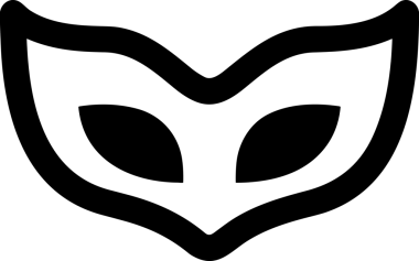 Black and white face mask icon symbol vector illustration in minimal simple style graphic design element for modern artwork clean outline sketch flat pictogram abstract template contour editable isolated digital png format for web ui