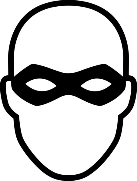 Black and white face mask icon symbol vector illustration in minimal simple style graphic design element for modern artwork clean outline sketch flat pictogram abstract template contour editable isolated digital png format for web ui