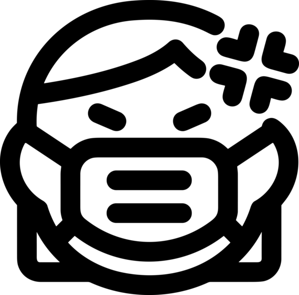 Black and white face mask icon symbol vector illustration in minimal simple style graphic design element for modern artwork clean outline sketch flat pictogram abstract template contour editable isolated digital png format for web ui