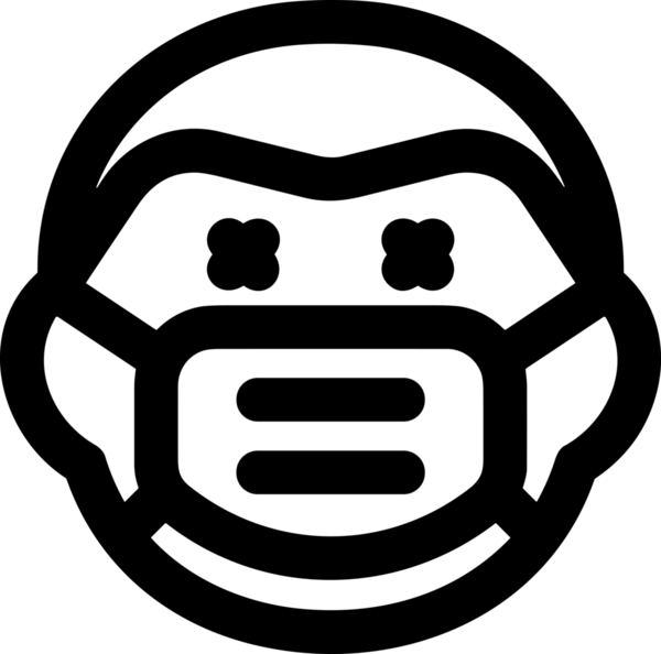 Black and white face mask icon symbol vector illustration in minimal simple style graphic design element for modern artwork clean outline sketch flat pictogram abstract template contour editable isolated digital png format for web ui