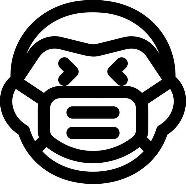 Black and white face mask icon symbol vector illustration in minimal simple style graphic design element for modern artwork clean outline sketch flat pictogram abstract template contour editable isolated digital png format for web ui