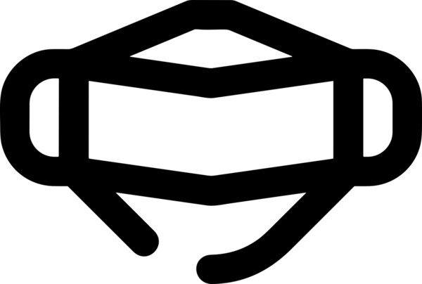 Black and white face mask icon symbol vector illustration in minimal simple style graphic design element for modern artwork clean outline sketch flat pictogram abstract template contour editable isolated digital png format for web ui