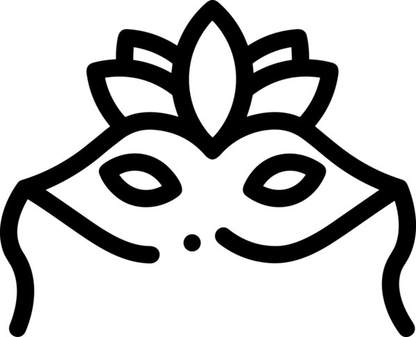 Black and white face mask icon symbol vector illustration in minimal simple style graphic design element for modern artwork clean outline sketch flat pictogram abstract template contour editable isolated digital png format for web ui