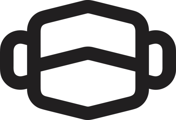 Black and white face mask icon symbol vector illustration in minimal simple style graphic design element for modern artwork clean outline sketch flat pictogram abstract template contour editable isolated digital png format for web ui