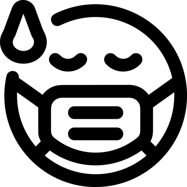 Black and white face mask icon symbol vector illustration in minimal simple style graphic design element for modern artwork clean outline sketch flat pictogram abstract template contour editable isolated digital png format for web ui