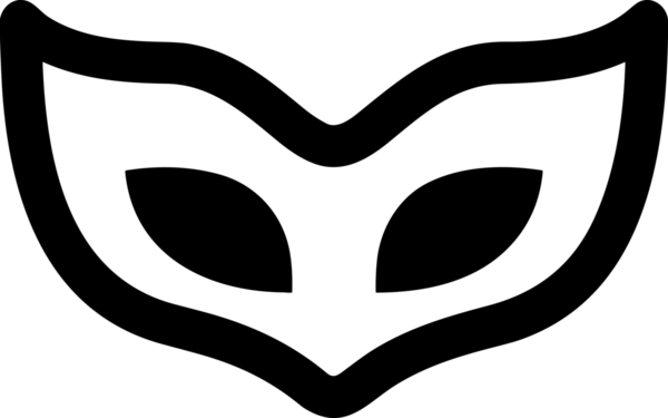 Black and white face mask icon symbol vector illustration in minimal simple style graphic design element for modern artwork clean outline sketch flat pictogram abstract template contour editable isolated digital png format for web ui