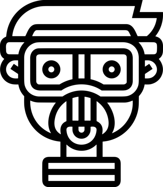 Black and white face mask icon symbol vector illustration in minimal simple style graphic design element for modern artwork clean outline sketch flat pictogram abstract template contour editable isolated digital png format for web ui