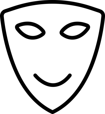 Black and white face mask icon symbol vector illustration in minimal simple style graphic design element for modern artwork clean outline sketch flat pictogram abstract template contour editable isolated digital png format for web ui