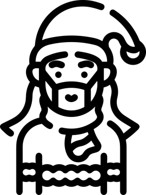 Black and white face mask icon symbol vector illustration in minimal simple style graphic design element for modern artwork clean outline sketch flat pictogram abstract template contour editable isolated digital png format for web ui