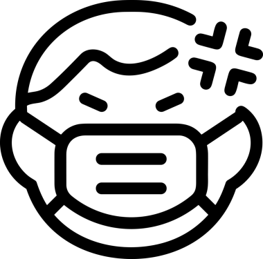 Black and white face mask icon symbol vector illustration in minimal simple style graphic design element for modern artwork clean outline sketch flat pictogram abstract template contour editable isolated digital png format for web ui