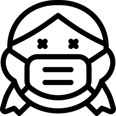 Black and white face mask icon symbol vector illustration in minimal simple style graphic design element for modern artwork clean outline sketch flat pictogram abstract template contour editable isolated digital png format for web ui