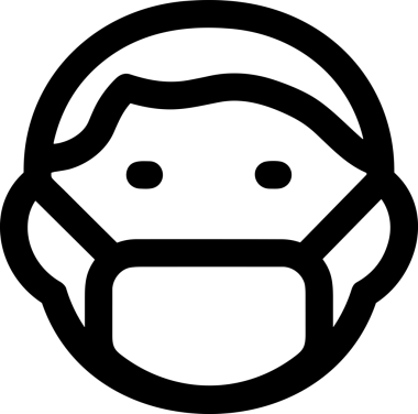 Black and white face mask icon symbol vector illustration in minimal simple style graphic design element for modern artwork clean outline sketch flat pictogram abstract template contour editable isolated digital png format for web ui