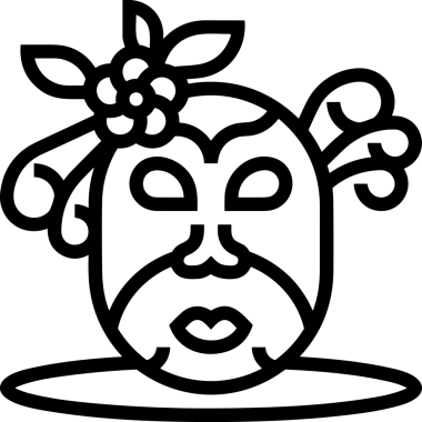 Black and white face mask icon symbol vector illustration in minimal simple style graphic design element for modern artwork clean outline sketch flat pictogram abstract template contour editable isolated digital png format for web ui