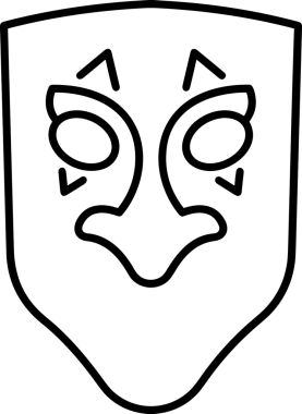 Black and white face mask icon symbol vector illustration in minimal simple style graphic design element for modern artwork clean outline sketch flat pictogram abstract template contour editable isolated digital png format for web ui