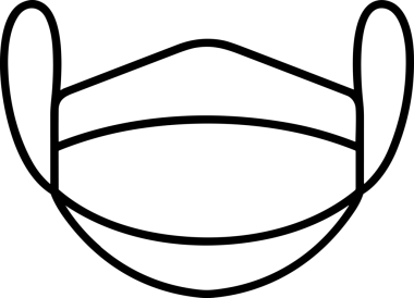 Black and white face mask icon symbol vector illustration in minimal simple style graphic design element for modern artwork clean outline sketch flat pictogram abstract template contour editable isolated digital png format for web ui