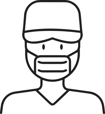 Black and white face mask icon symbol vector illustration in minimal simple style graphic design element for modern artwork clean outline sketch flat pictogram abstract template contour editable isolated digital png format for web ui