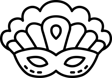 Black and white face mask icon symbol vector illustration in minimal simple style graphic design element for modern artwork clean outline sketch flat pictogram abstract template contour editable isolated digital png format for web ui