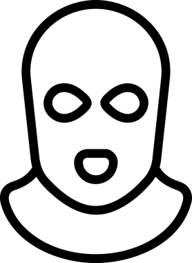 Black and white face mask icon symbol vector illustration in minimal simple style graphic design element for modern artwork clean outline sketch flat pictogram abstract template contour editable isolated digital png format for web ui