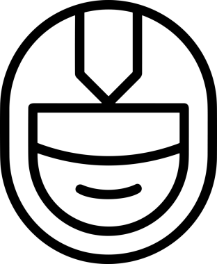 Black and white face mask icon symbol vector illustration in minimal simple style graphic design element for modern artwork clean outline sketch flat pictogram abstract template contour editable isolated digital png format for web ui