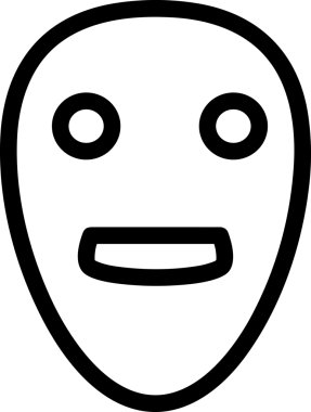 Black and white face mask icon symbol vector illustration in minimal simple style graphic design element for modern artwork clean outline sketch flat pictogram abstract template contour editable isolated digital png format for web ui