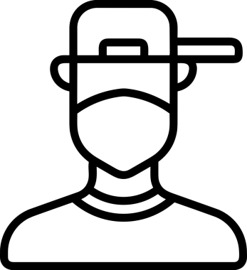 Black and white face mask icon symbol vector illustration in minimal simple style graphic design element for modern artwork clean outline sketch flat pictogram abstract template contour editable isolated digital png format for web ui