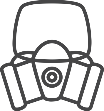 Black and white face mask icon symbol vector illustration in minimal simple style graphic design element for modern artwork clean outline sketch flat pictogram abstract template contour editable isolated digital png format for web ui