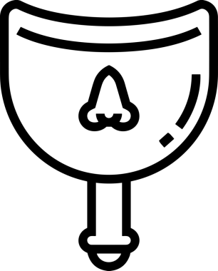 Black and white face mask icon symbol vector illustration in minimal simple style graphic design element for modern artwork clean outline sketch flat pictogram abstract template contour editable isolated digital png format for web ui