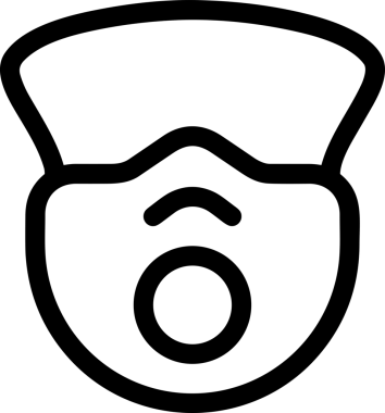 Black and white face mask icon symbol vector illustration in minimal simple style graphic design element for modern artwork clean outline sketch flat pictogram abstract template contour editable isolated digital png format for web ui