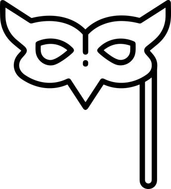 Black and white face mask icon symbol vector illustration in minimal simple style graphic design element for modern artwork clean outline sketch flat pictogram abstract template contour editable isolated digital png format for web ui