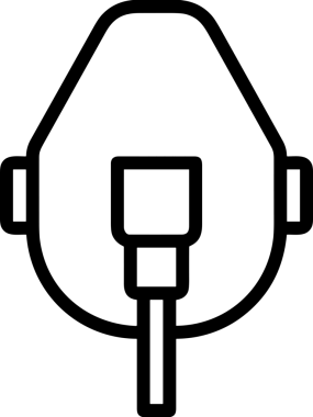 Black and white face mask icon symbol vector illustration in minimal simple style graphic design element for modern artwork clean outline sketch flat pictogram abstract template contour editable isolated digital png format for web ui