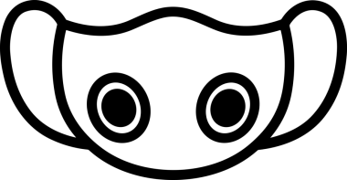 Black and white face mask icon symbol vector illustration in minimal simple style graphic design element for modern artwork clean outline sketch flat pictogram abstract template contour editable isolated digital png format for web ui