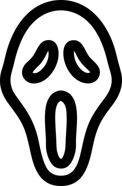 Black and white face mask icon symbol vector illustration in minimal simple style graphic design element for modern artwork clean outline sketch flat pictogram abstract template contour editable isolated digital png format for web ui