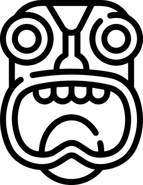 Black and white face mask icon symbol vector illustration in minimal simple style graphic design element for modern artwork clean outline sketch flat pictogram abstract template contour editable isolated digital png format for web ui
